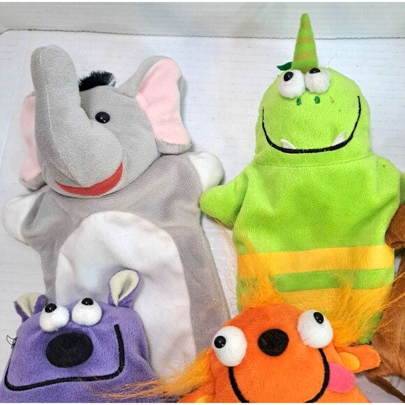 Lot of 6 Hand Puppets Lakeshore Goldilocks Bear 5 Little Monkeys Mixed Set - Picture 2 of 6
